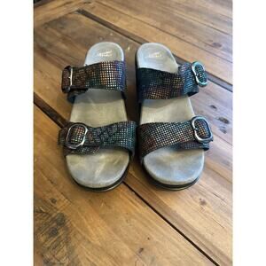 Dansko Sandals Women’s Size 37 Sophie Metallic Leather Open Toe Casual US 6.5-7